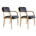 Black Set of 2 Wood Arm Chair I444260