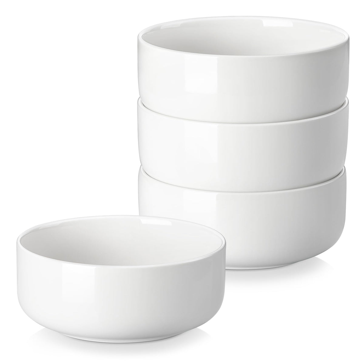 Ceramic Bowls Set of 4, 24 OZ White I211