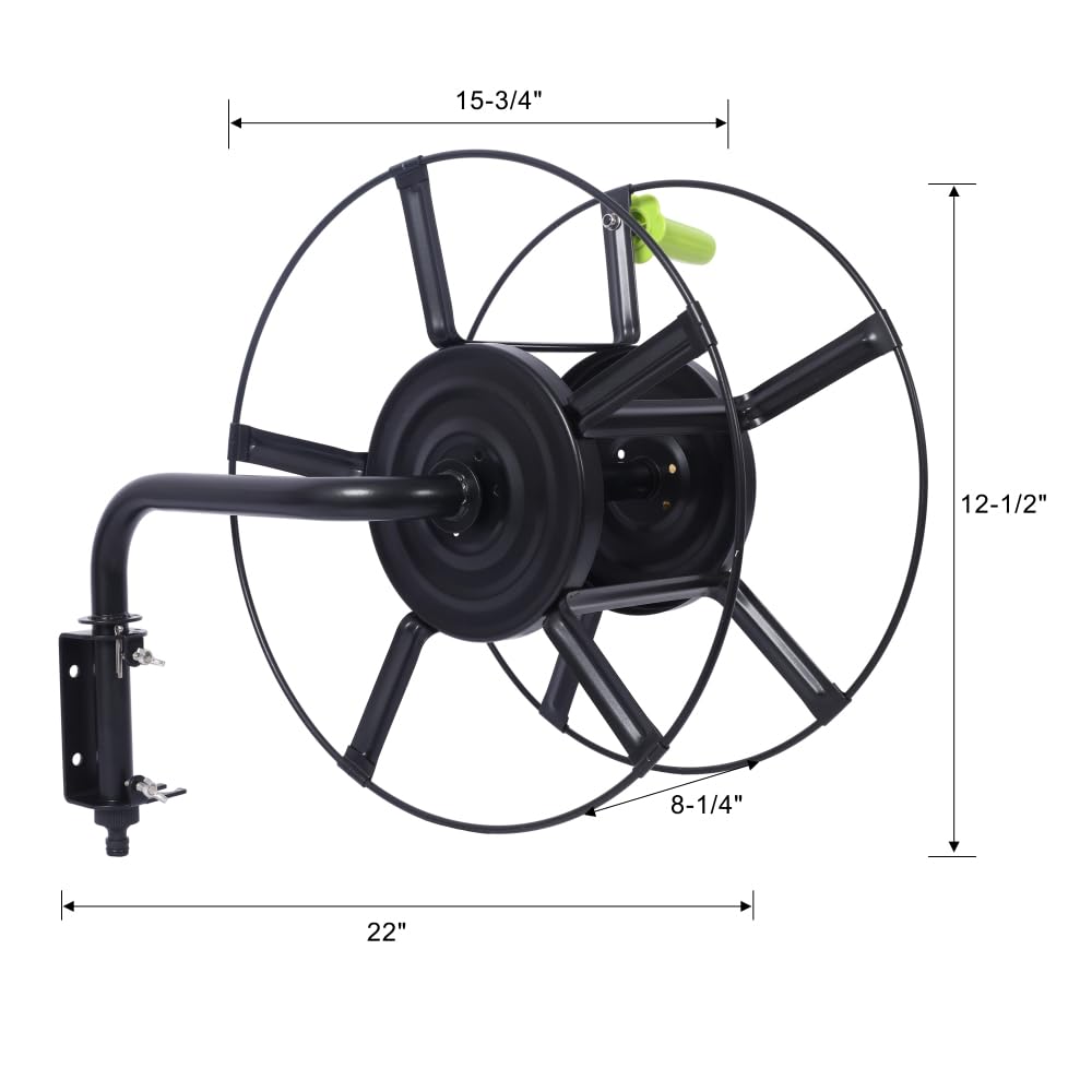Retractable Wall Mount Hose Reel with 180° Swivel Y453