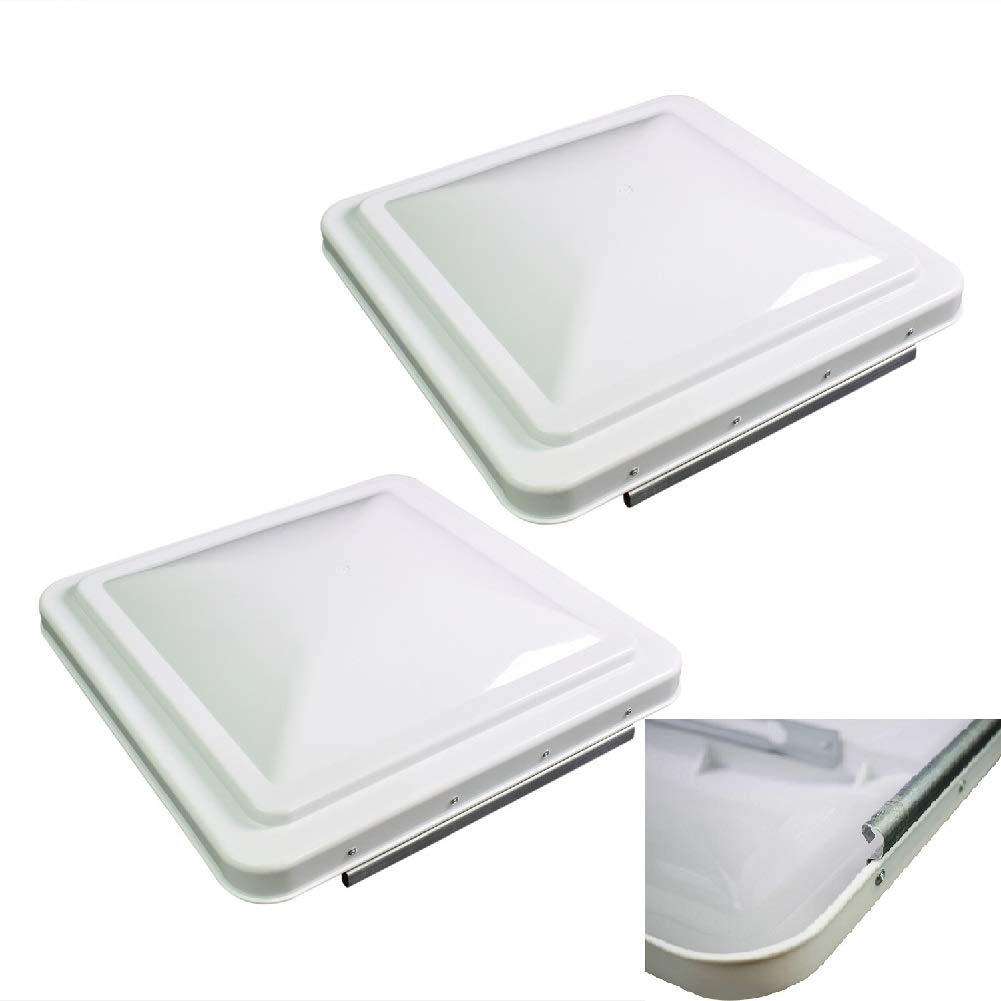 White 14" x 14" RV Roof Vent Lid Replacement 2 Pack Q39157