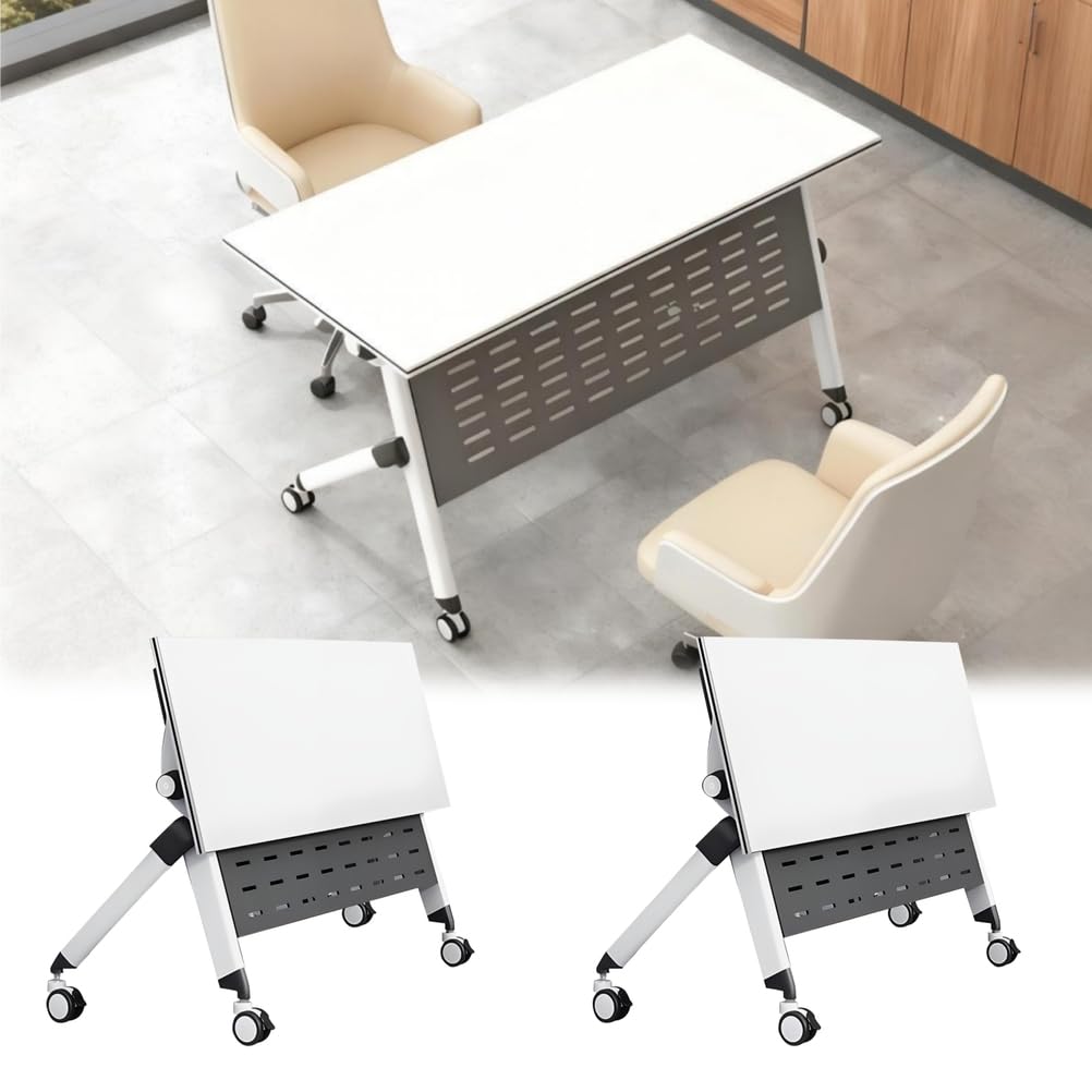 Folding Training Table with Glass Holder 2 Pack L935065