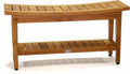 36" Teak Shower Bench with Shelf O7994