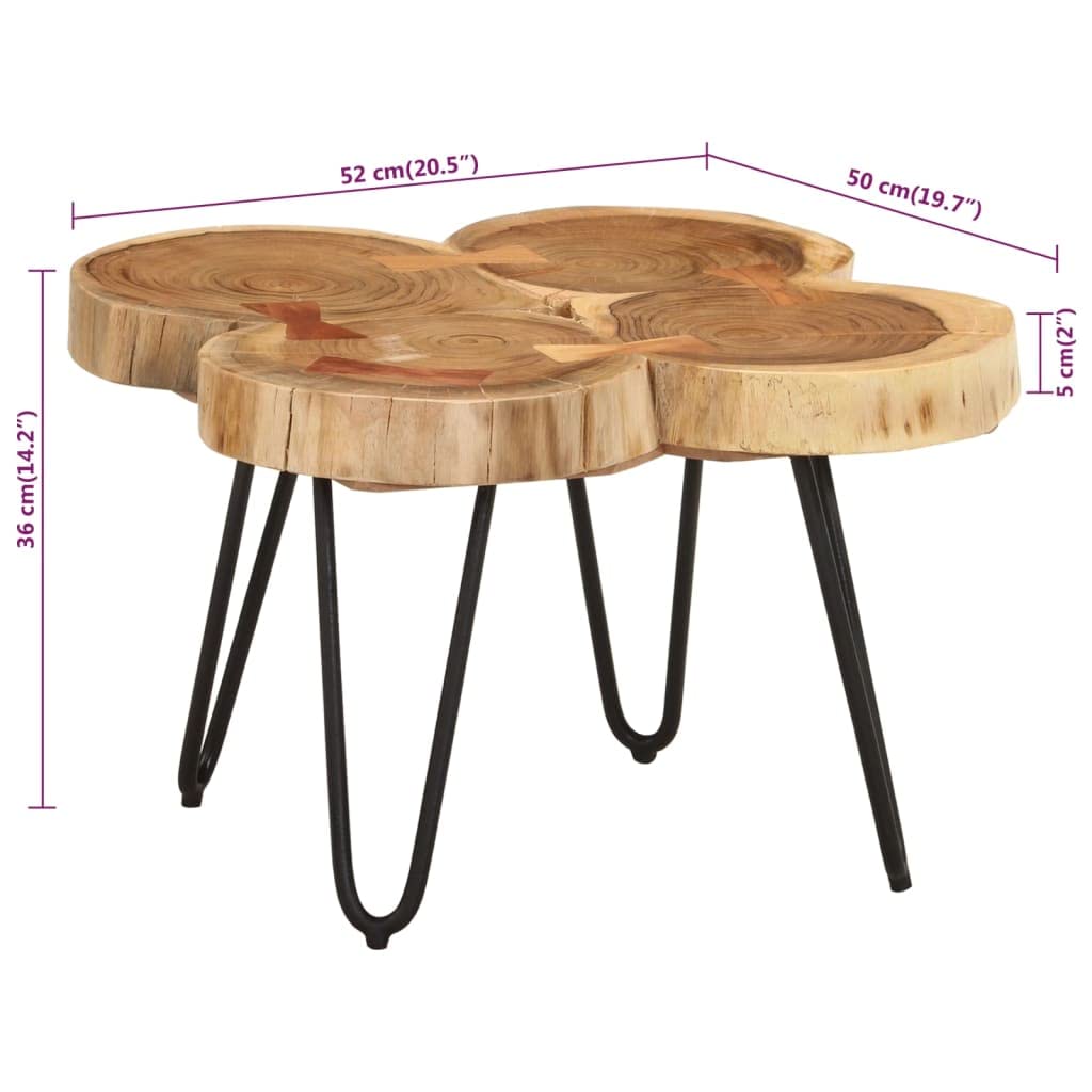 Sheesham Wood Coffee Table with Iron Frame G9816