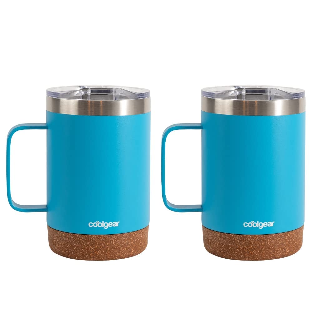 Stainless Steel Copper Lined Mug with Handle 2 Pack 16 oz X112