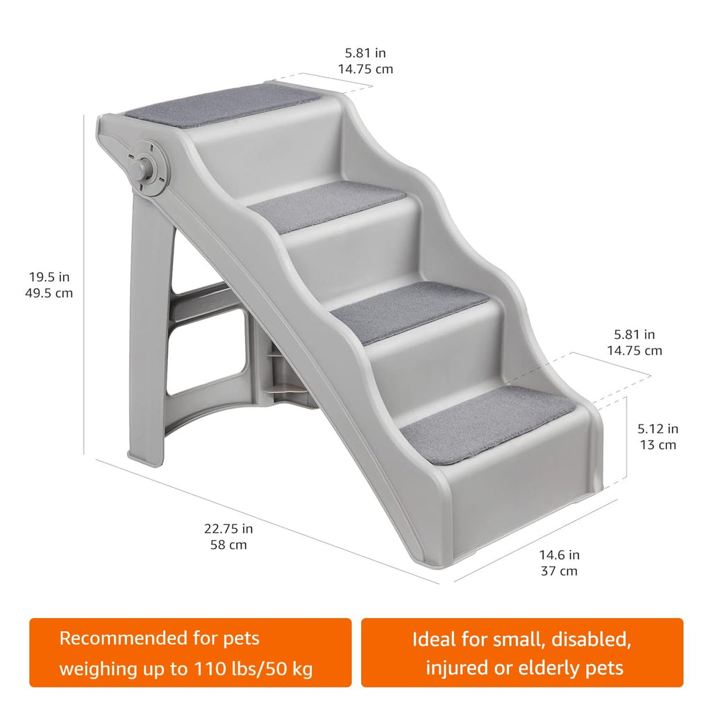 Foldable Non-Slip Pet Stairs Grey U375