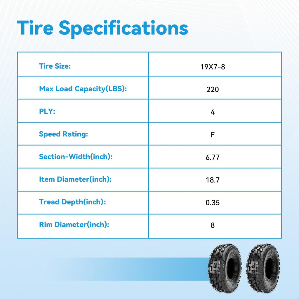 19x7-8 Mini Bike Tire Tubeless D6560