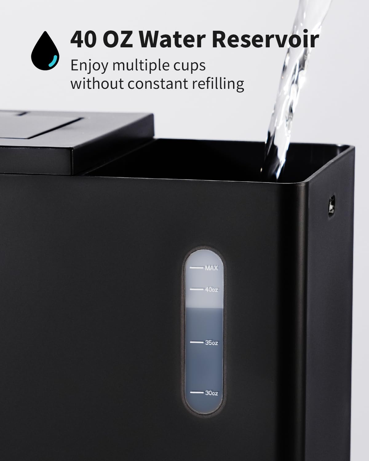 Black Single Serve Coffee Maker with 40oz Water Tank I45818