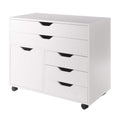 White Mobile Storage Cabinet with 1 Door & 5 Drawers X9096