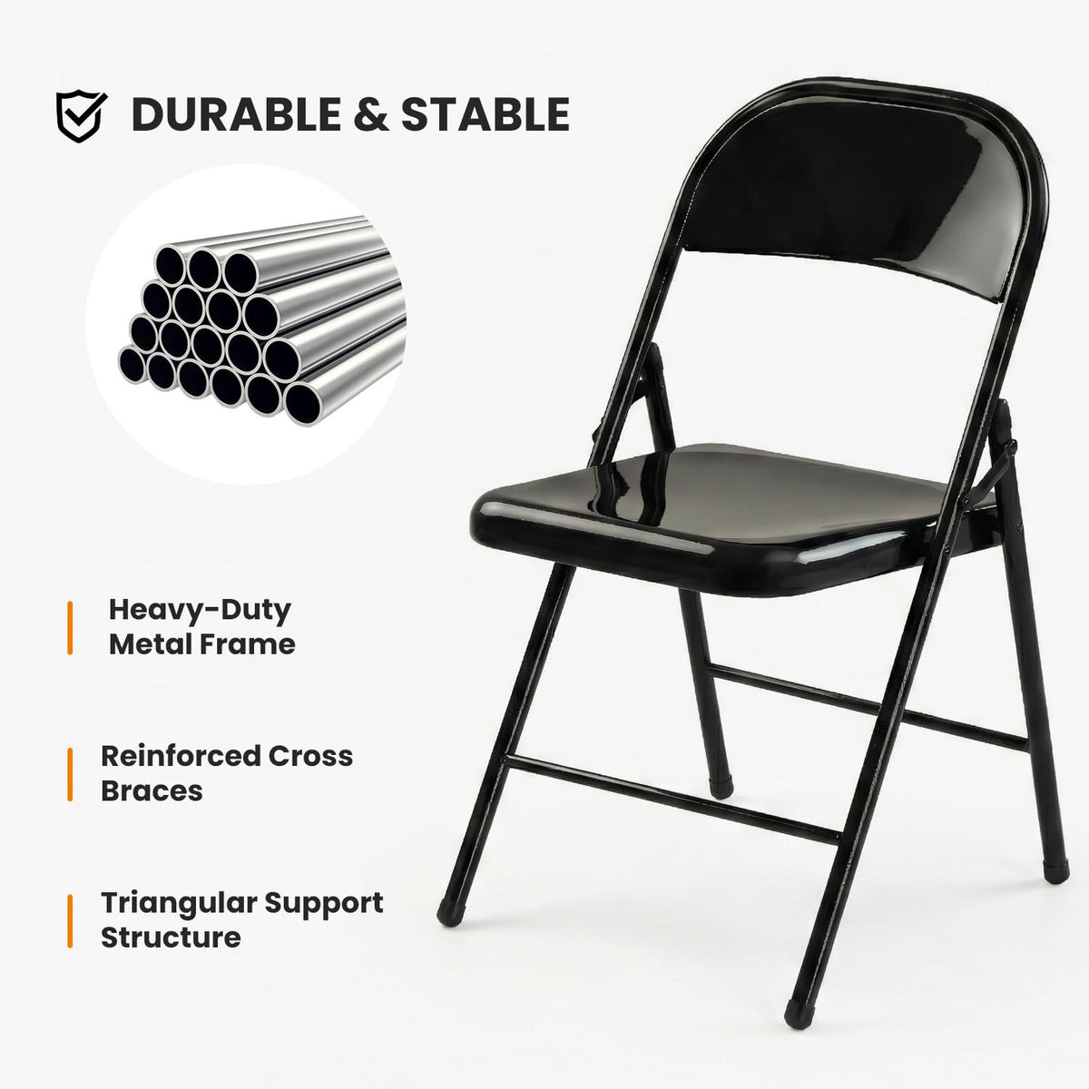 10 Pack Black Metal Folding Chairs Z599733