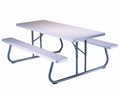Folding Picnic Table 6 Feet White Granite K27384
