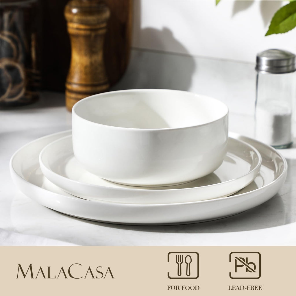 Ceramic Bowls Set of 4, 24 OZ White I211