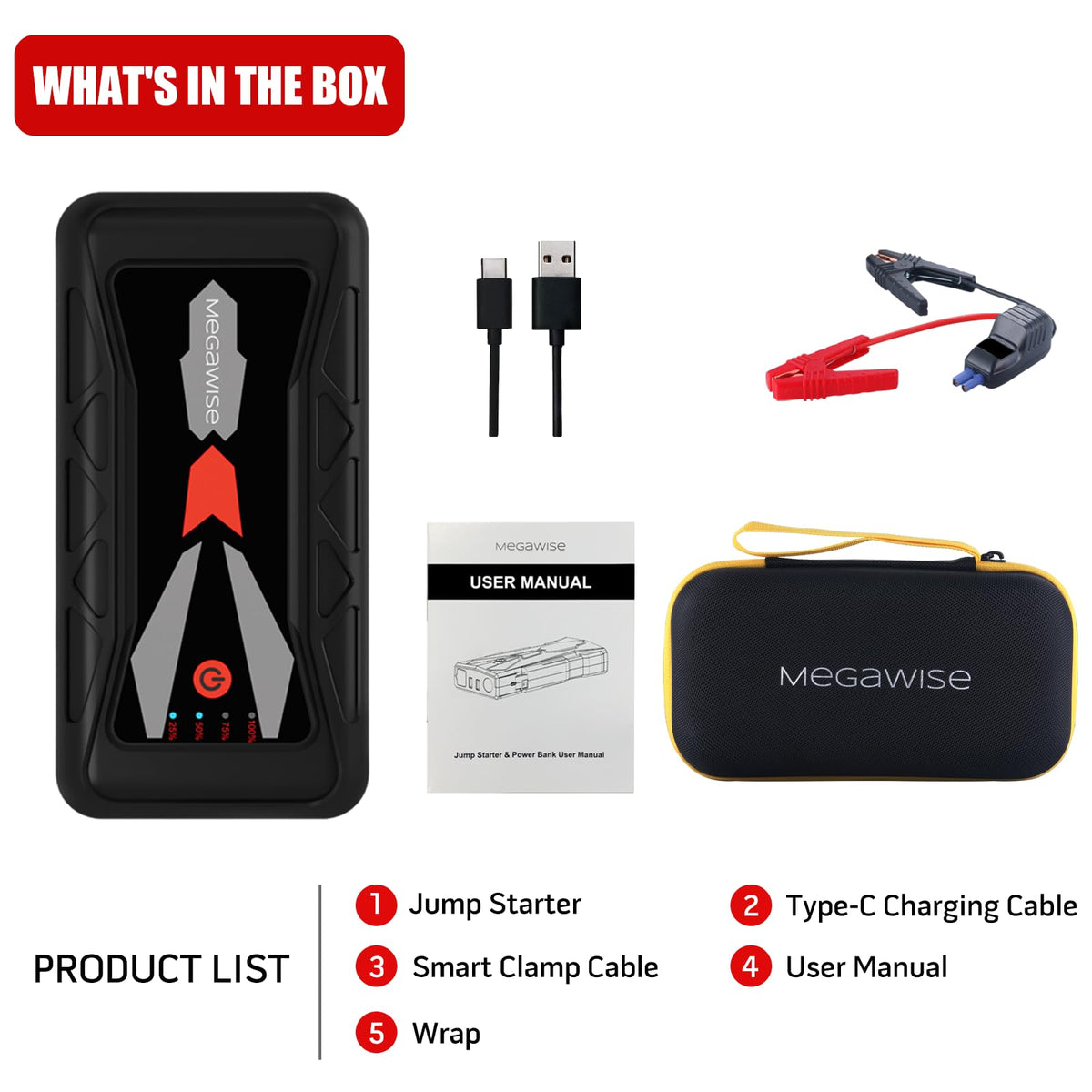 12V Car Jump Starter, 16800mAh B188