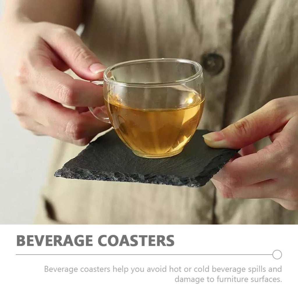 Black Natural Stone Cup Coaster Set T17078