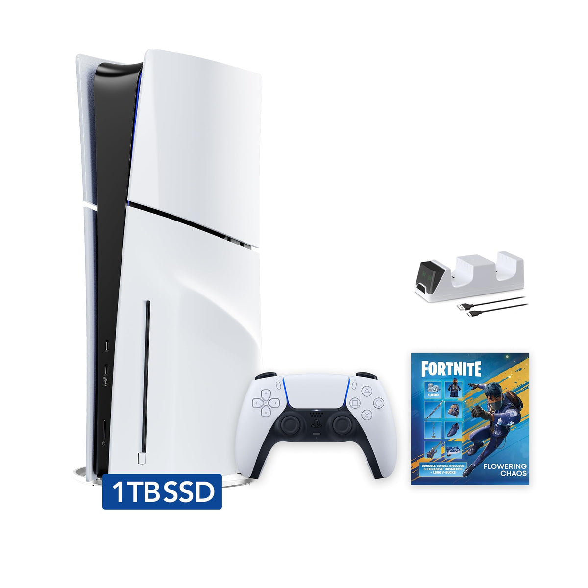 White Slim 1TB Gaming Console C62351