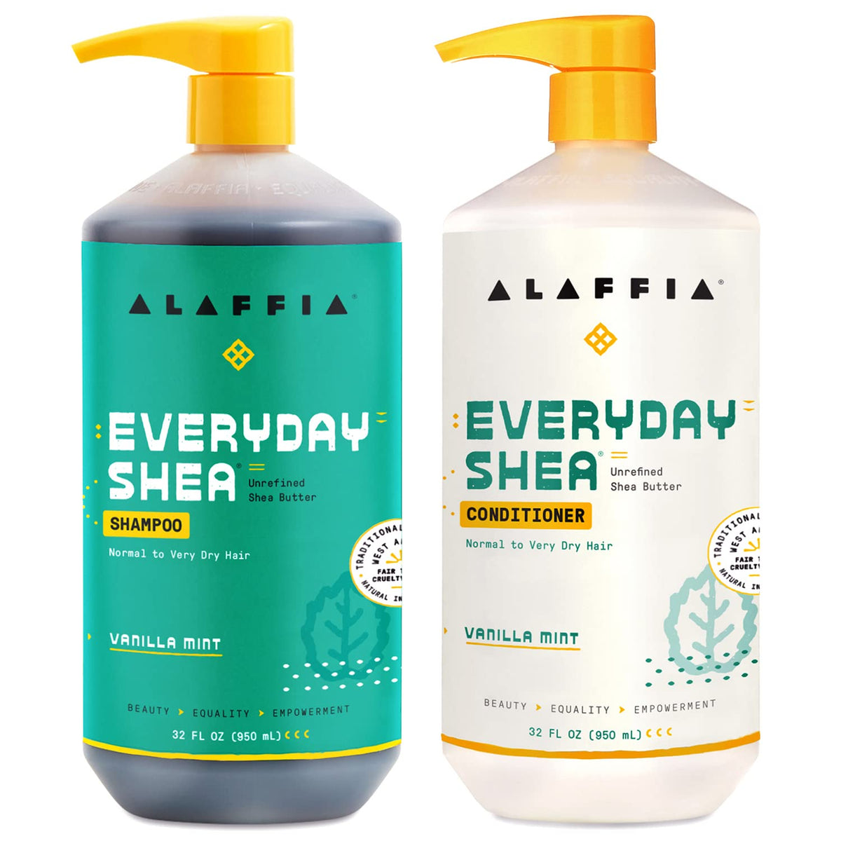 Vanilla Mint Sulfate-Free Shea Butter Shampoo and Conditioner Set 32 Oz U844849