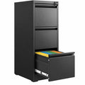3 Drawer Black Metal File Cabinet with Lock N8785