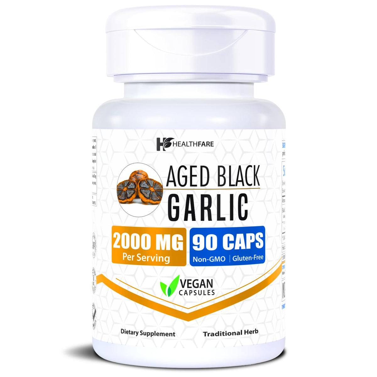 90 Vegan Capsules Fermented Odorless Black Garlic Extract E999862