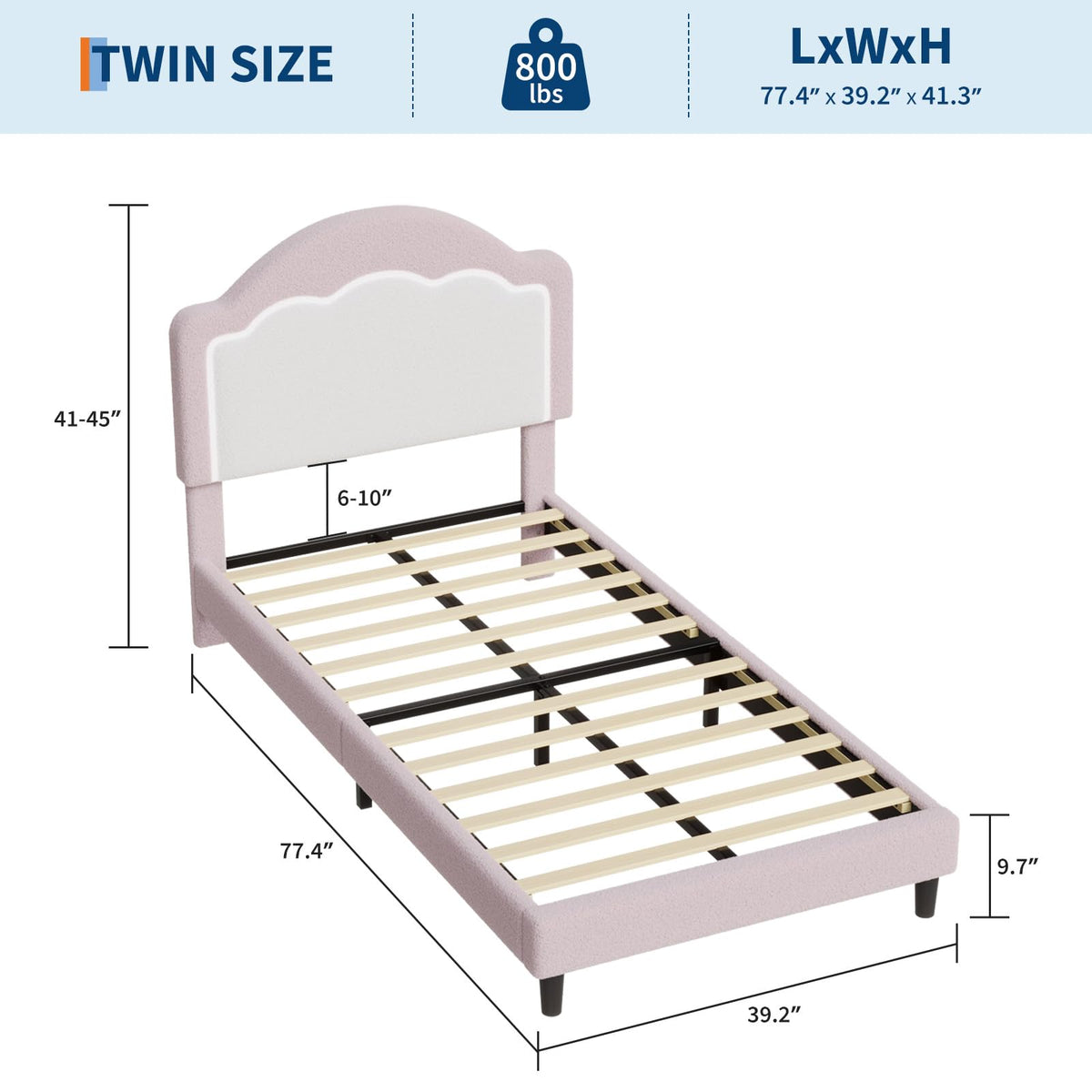 Velvet Upholstered Twin Bed Frame D32323