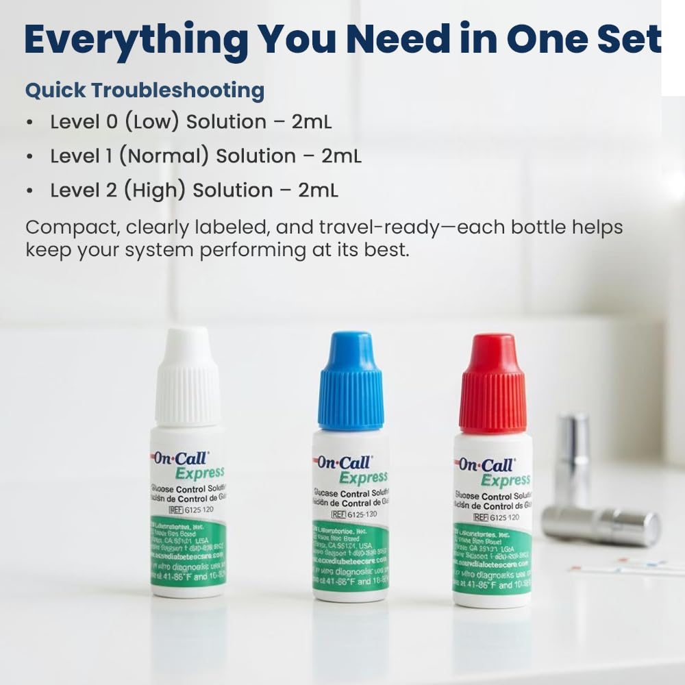 Glucose Control Solution Kit Level 0, 1 & 2, 3-Pack 2mL Bottles A16987
