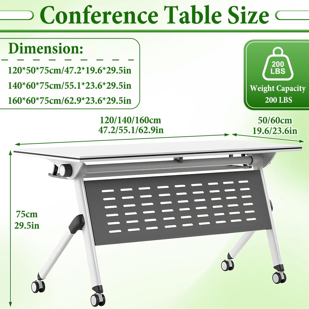 Folding Training Table with Glass Holder 2 Pack L935065