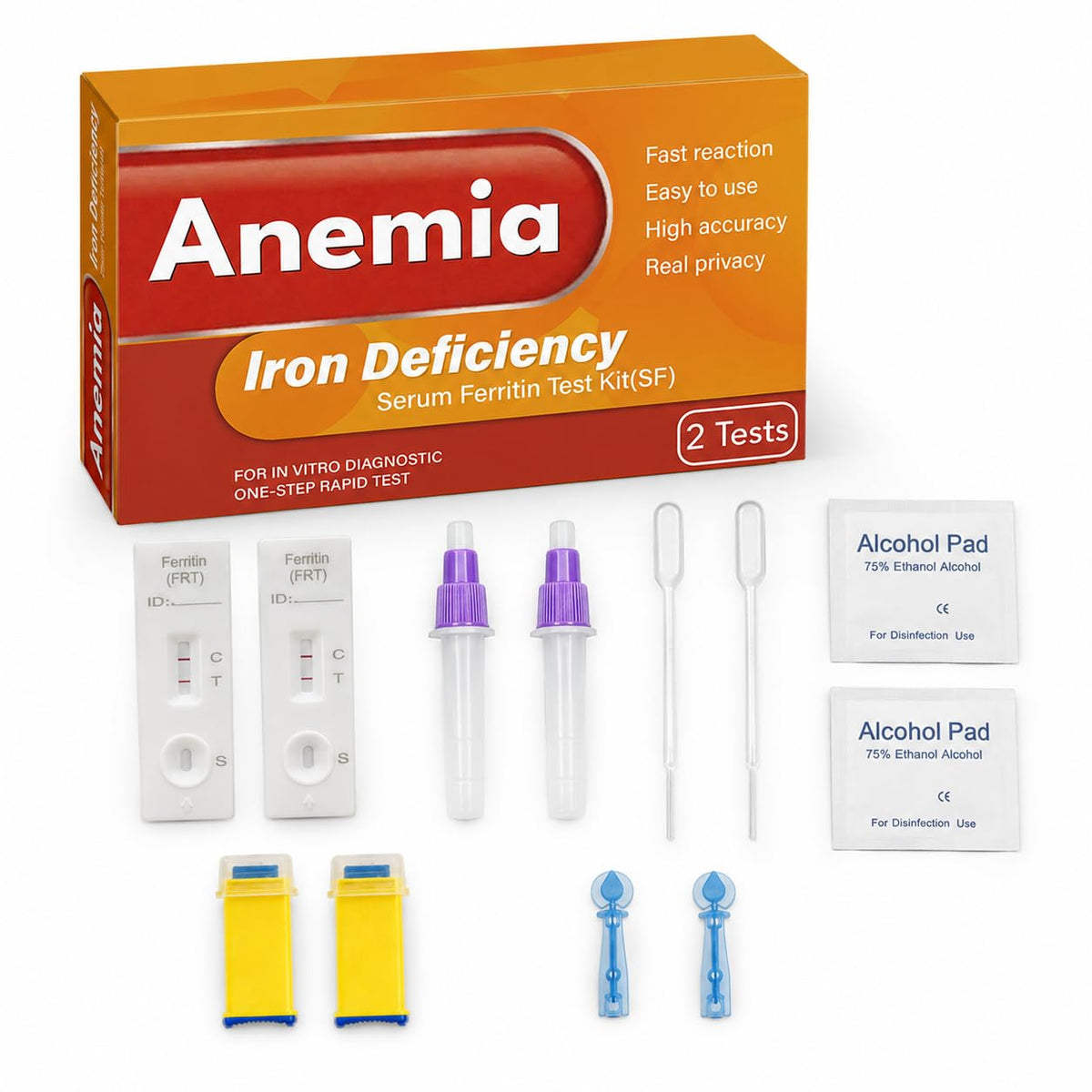 Iron Deficiency at Home Test Kit 2-Pack K376