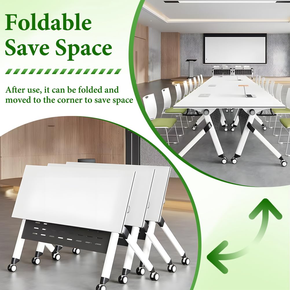 Folding Training Table with Glass Holder 2 Pack L935065