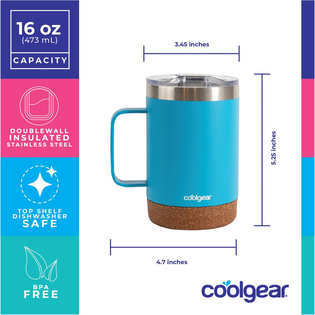 Stainless Steel Copper Lined Mug with Handle 2 Pack 16 oz X112
