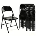 10 Pack Black Metal Folding Chairs Z599733