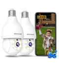2K Light Bulb Security Camera, 5G/2.4G WiFi, 2 Pack A751
