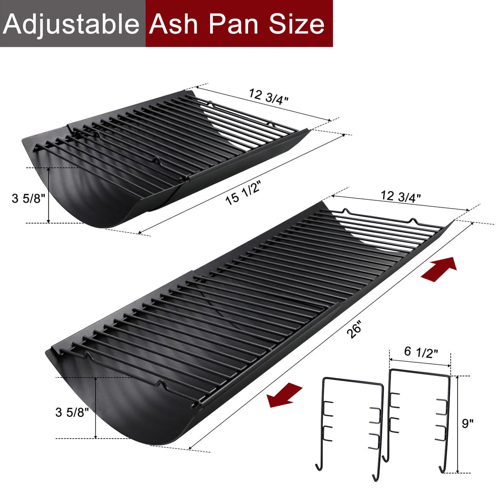 Adjustable Ash Pan Drip Pan with 2pcs Grate Hangers P526389