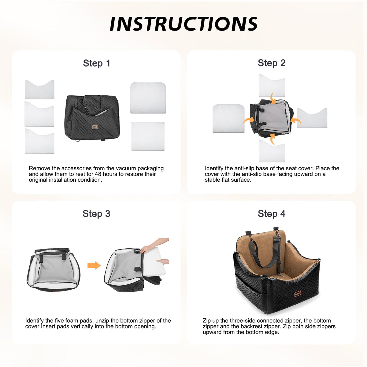 Waterproof PU Leather Dog Car Seat with Safety Belt Z415542