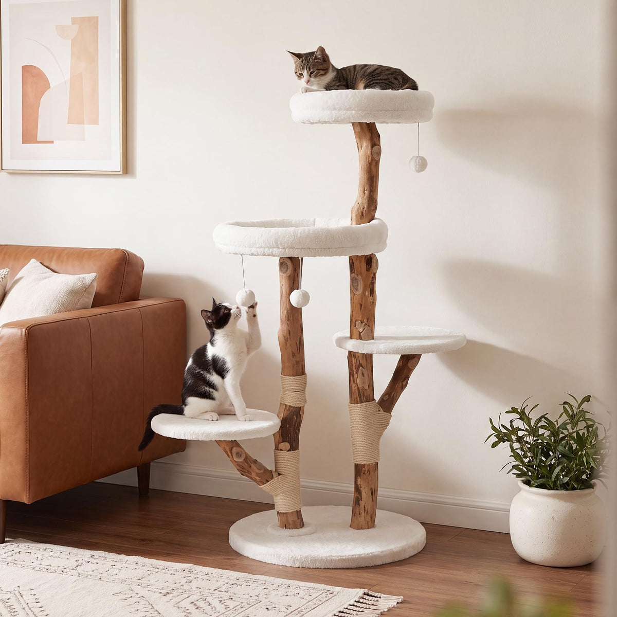 Cat Tree Tower with Scratching Post V817029