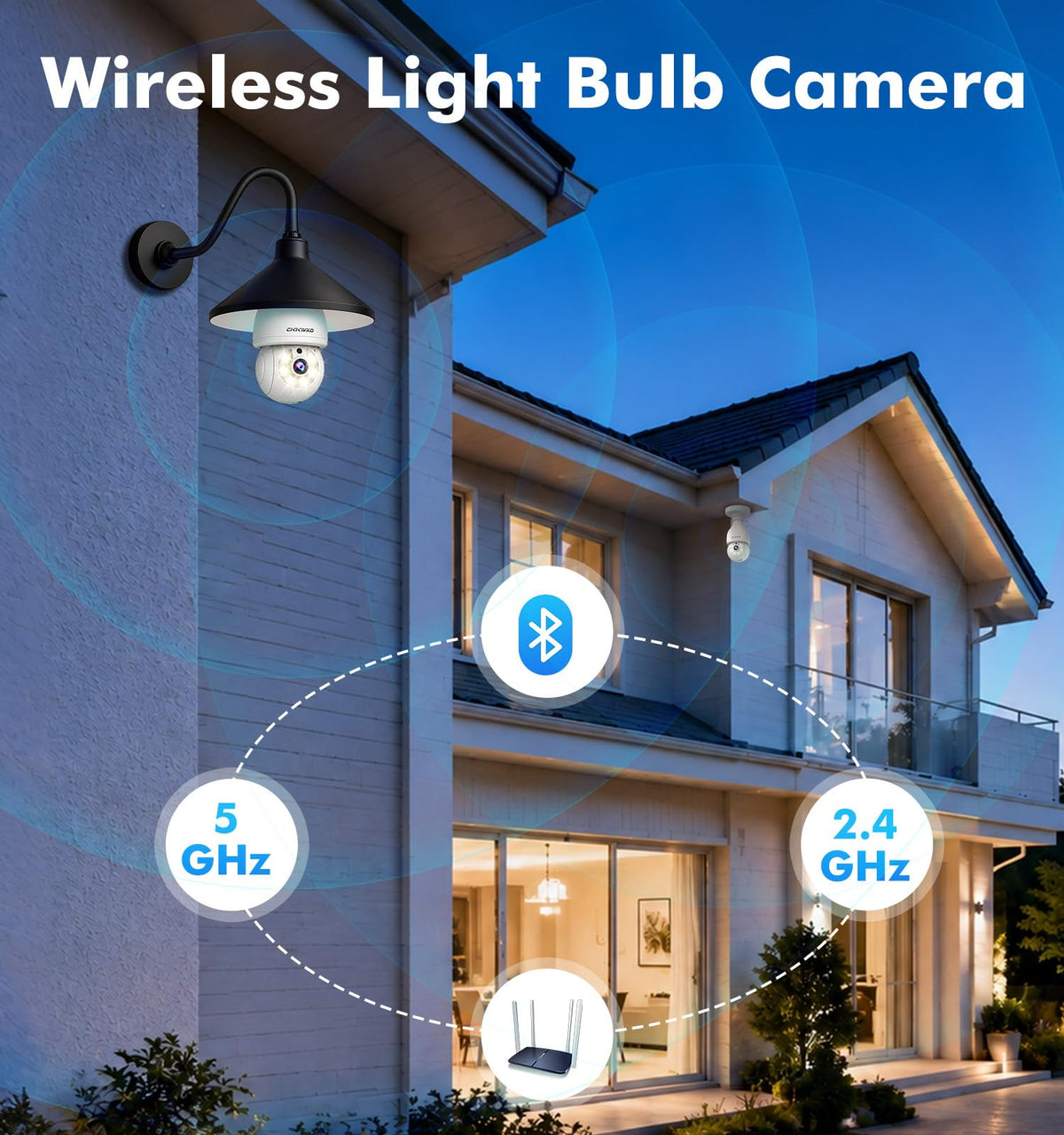 2K Light Bulb Security Camera, 5G/2.4G WiFi, 2 Pack A751