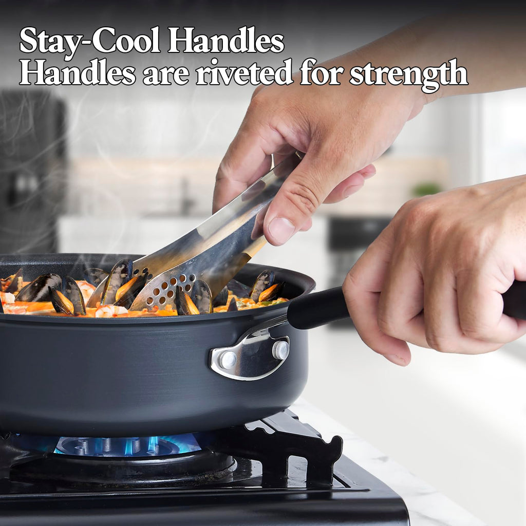 12 Piece Black Nonstick Hard Anodized Cookware Set X691870