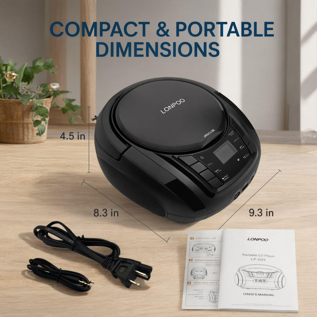 Portable CD Player Boombox with Speakers D18652