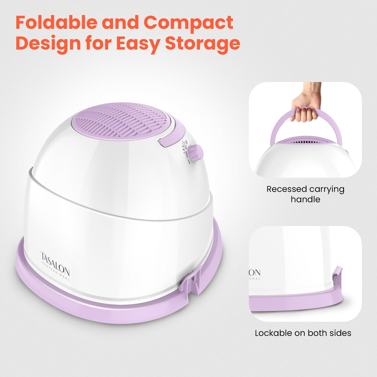 1875W Ionic Hooded Hair Dryer with 3 Heating Settings X233