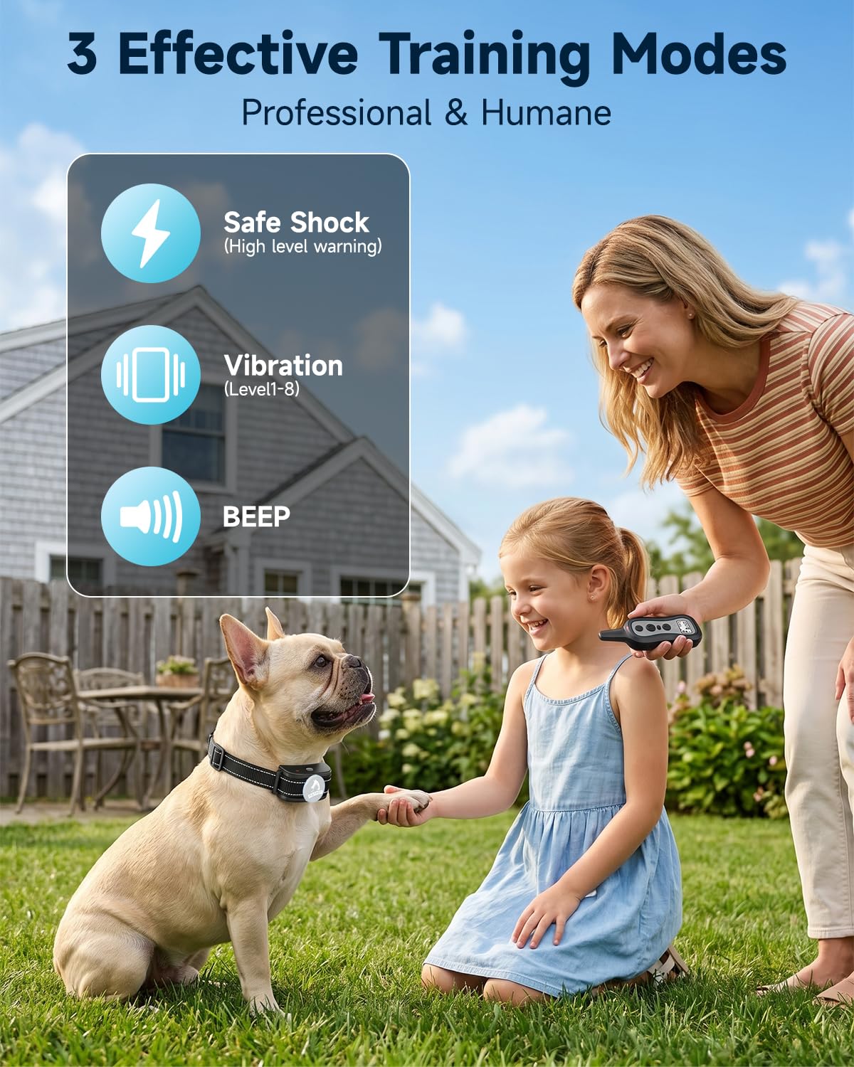 Dog Training Collar with Remote, 3 Training Modes, Rainproof H239