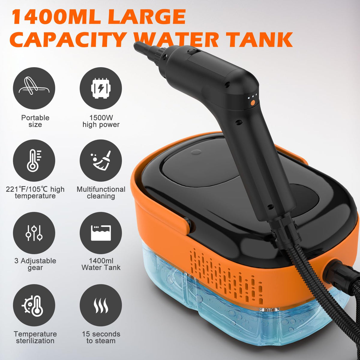 Portable Handheld Steam Cleaner with 16 Accessories Y9422