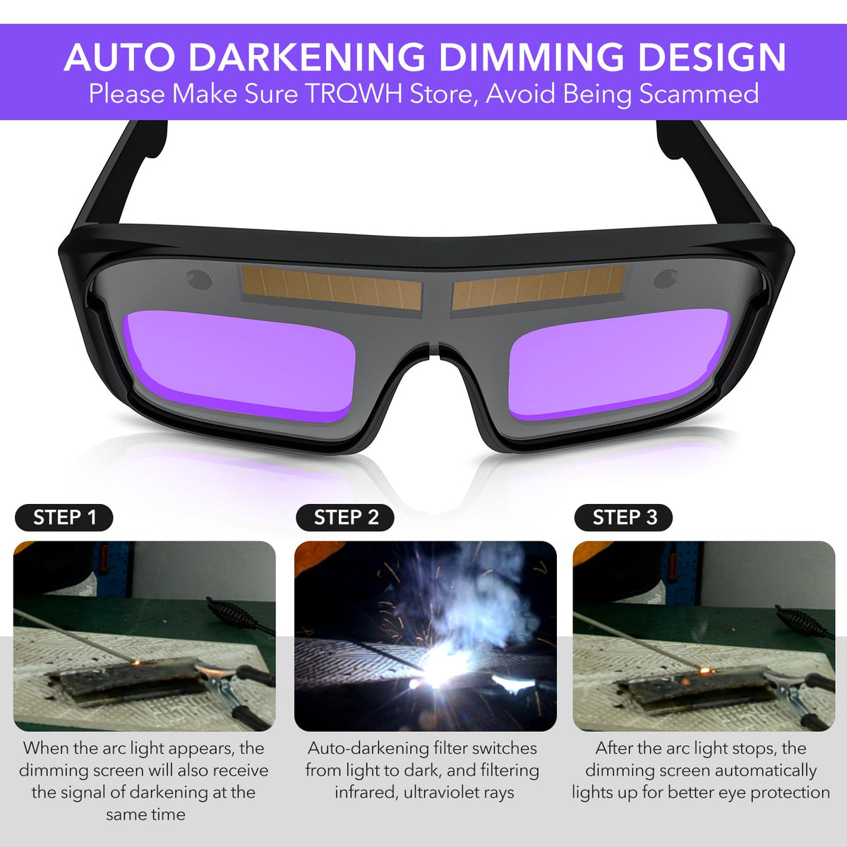 Auto Darkening Welding Glasses U319