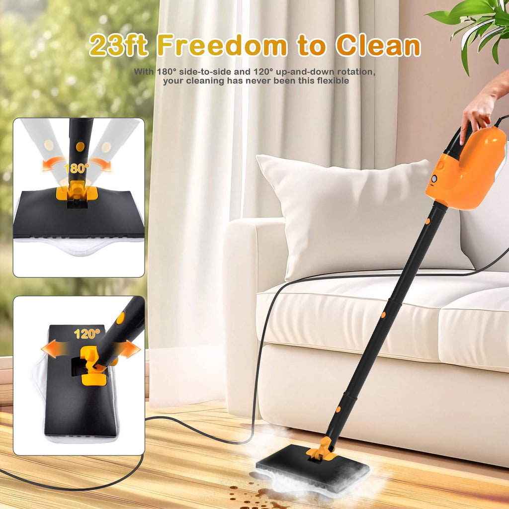 Steam Mop with 23FT Cord, 12OZ Removable Tank K552
