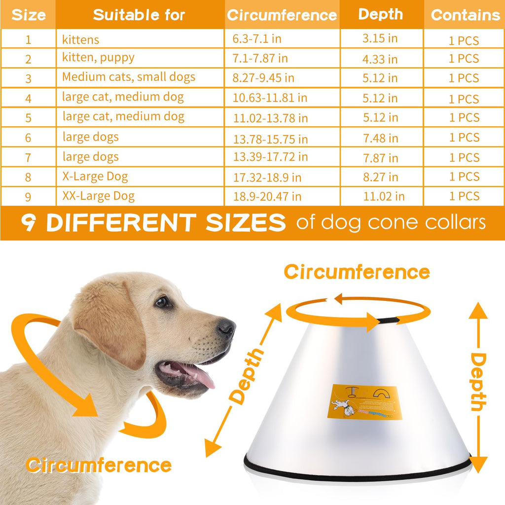 9 Pcs Adjustable Soft Dog Cone Collar Set R38937