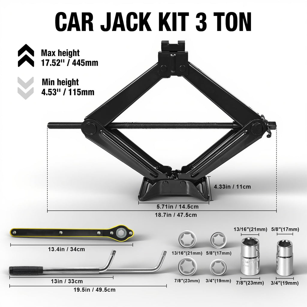 3 Ton Scissor Car Jack with Lug Wrench S432355