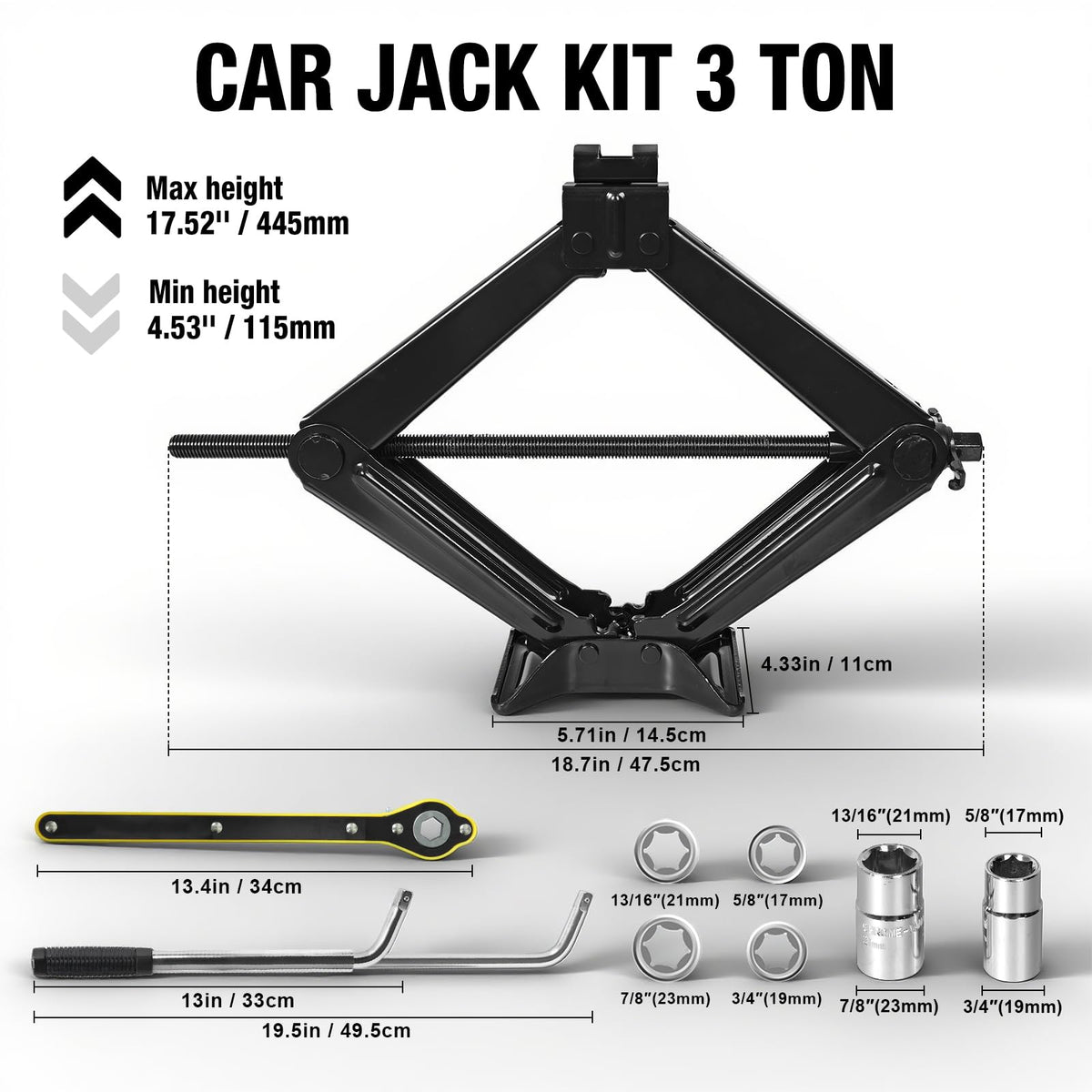 3 Ton Scissor Car Jack with Lug Wrench S432355
