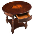 Solid Wood Oval End Table with Drawer O24742