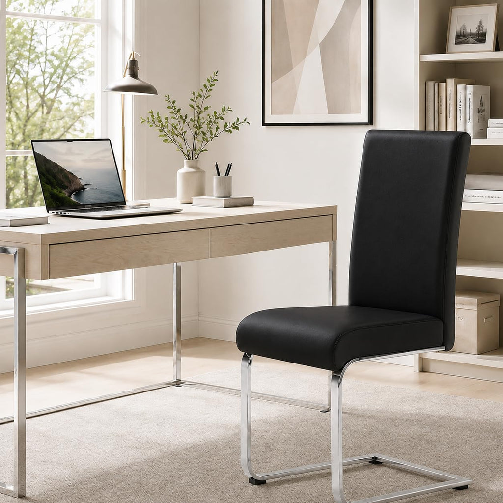 Dining Chairs Set of 2 High Back Black W445248