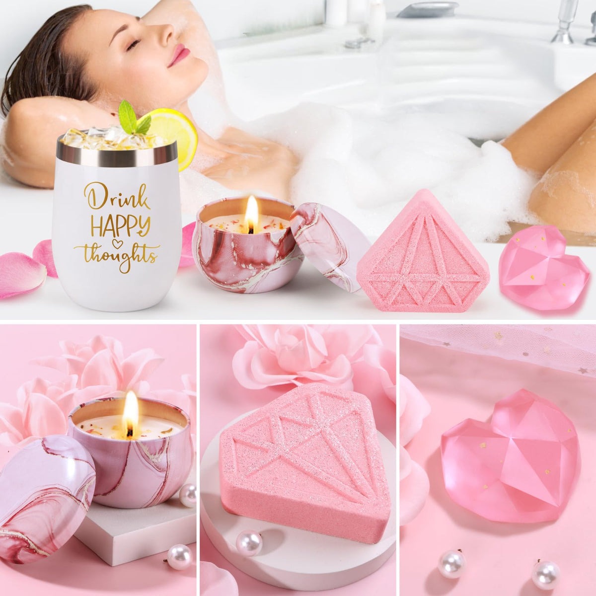 Pink Relaxing Spa Gift Set with Blanket B330439