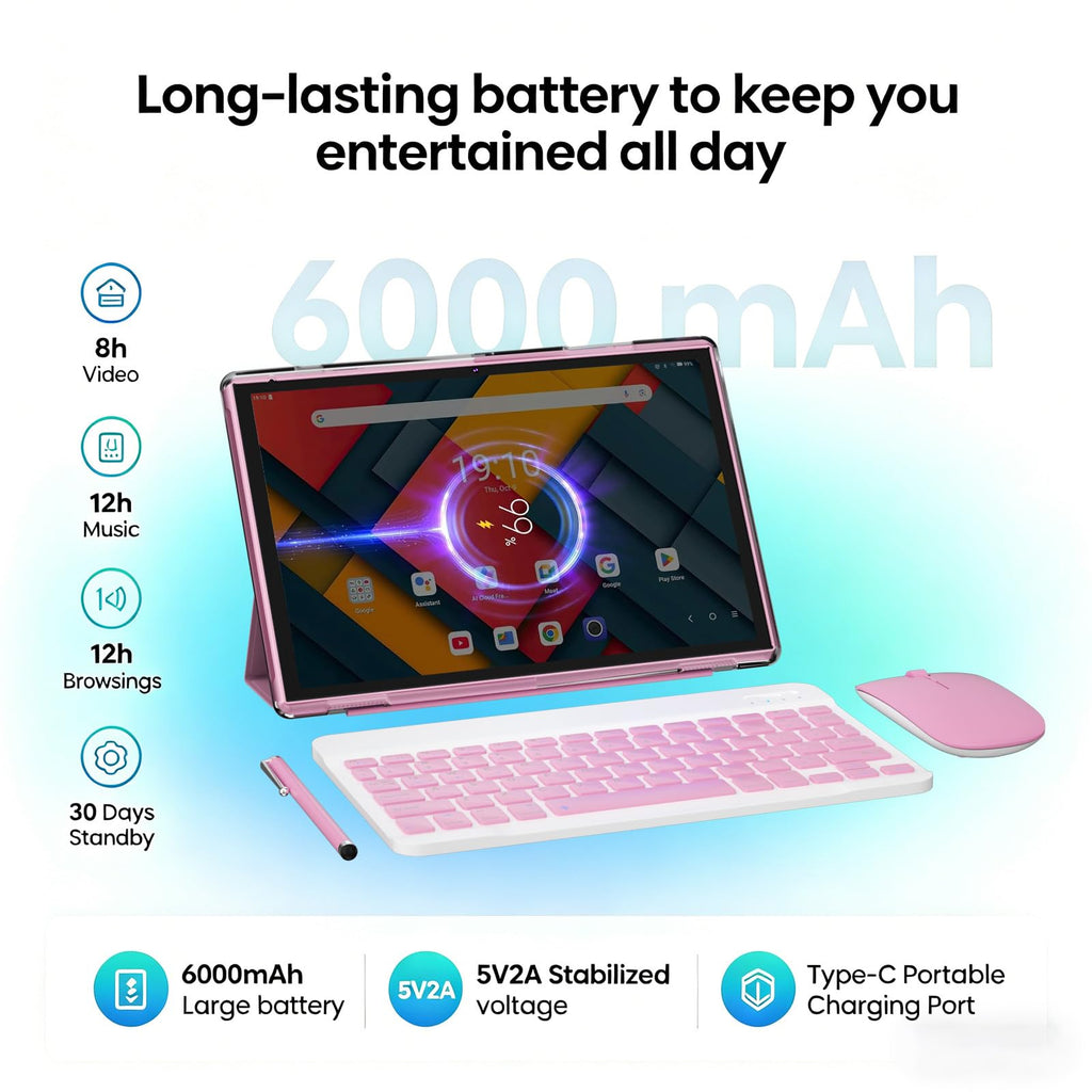 10 inch 2 in 1 Android Tablet with Keyboard 8GB RAM 32GB ROM K58717