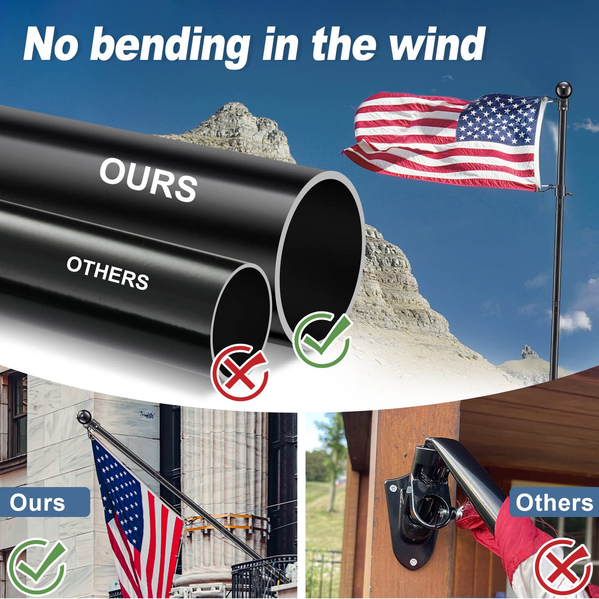 6ft Tangle Free Spinning Flag Pole Kit Z32641