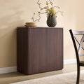 34" Dark Oak Fluted Sideboard Cabinet O58601