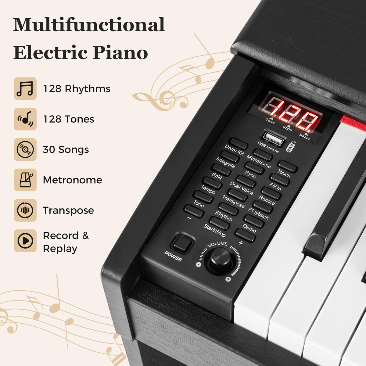 88 Key Weighted Hammer Action Digital Piano Z133